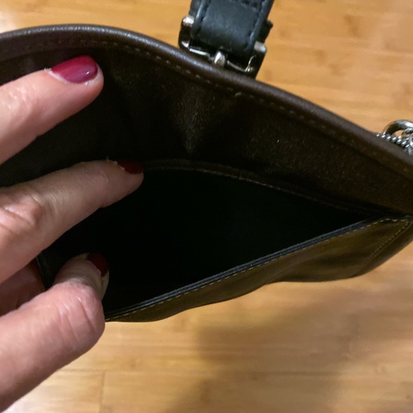 Coach Black wristlet w/ brown trim - Picture 5 of 5